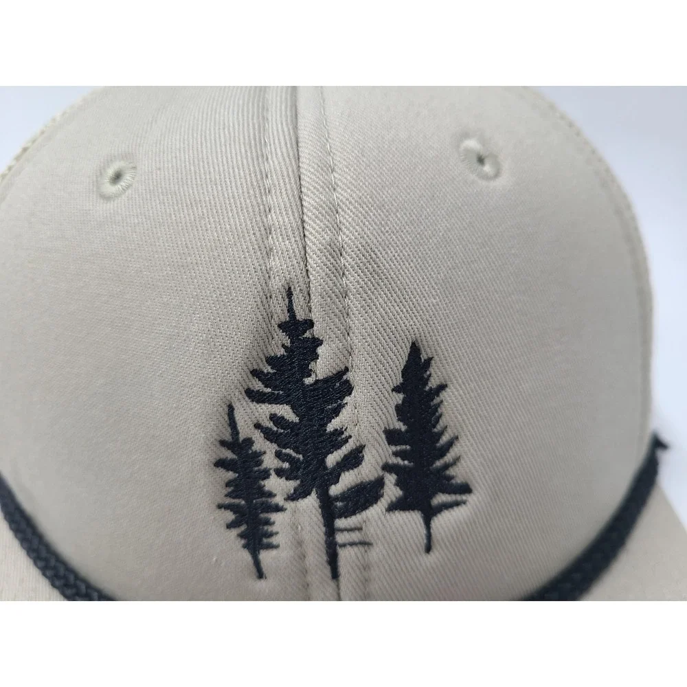 Trees Logo Paramount Apparel Rope Mesh Trucker Snapback Hat Cap Arbor Gray Beige